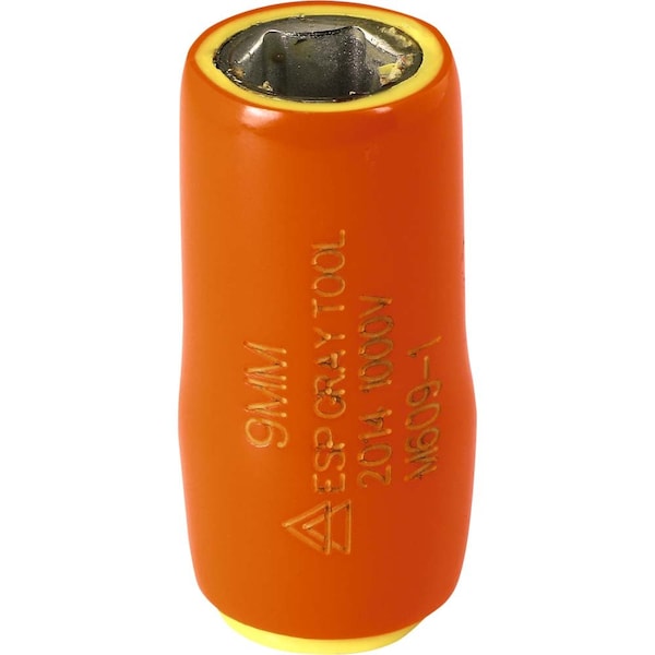 Gray Tools 9mm X 1/4" Drive, 6 Point Standard Length, 1000V Insulated M609-I - main